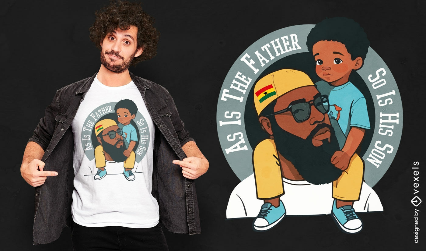 Diseño de camiseta de padre e hijo de Ghana.