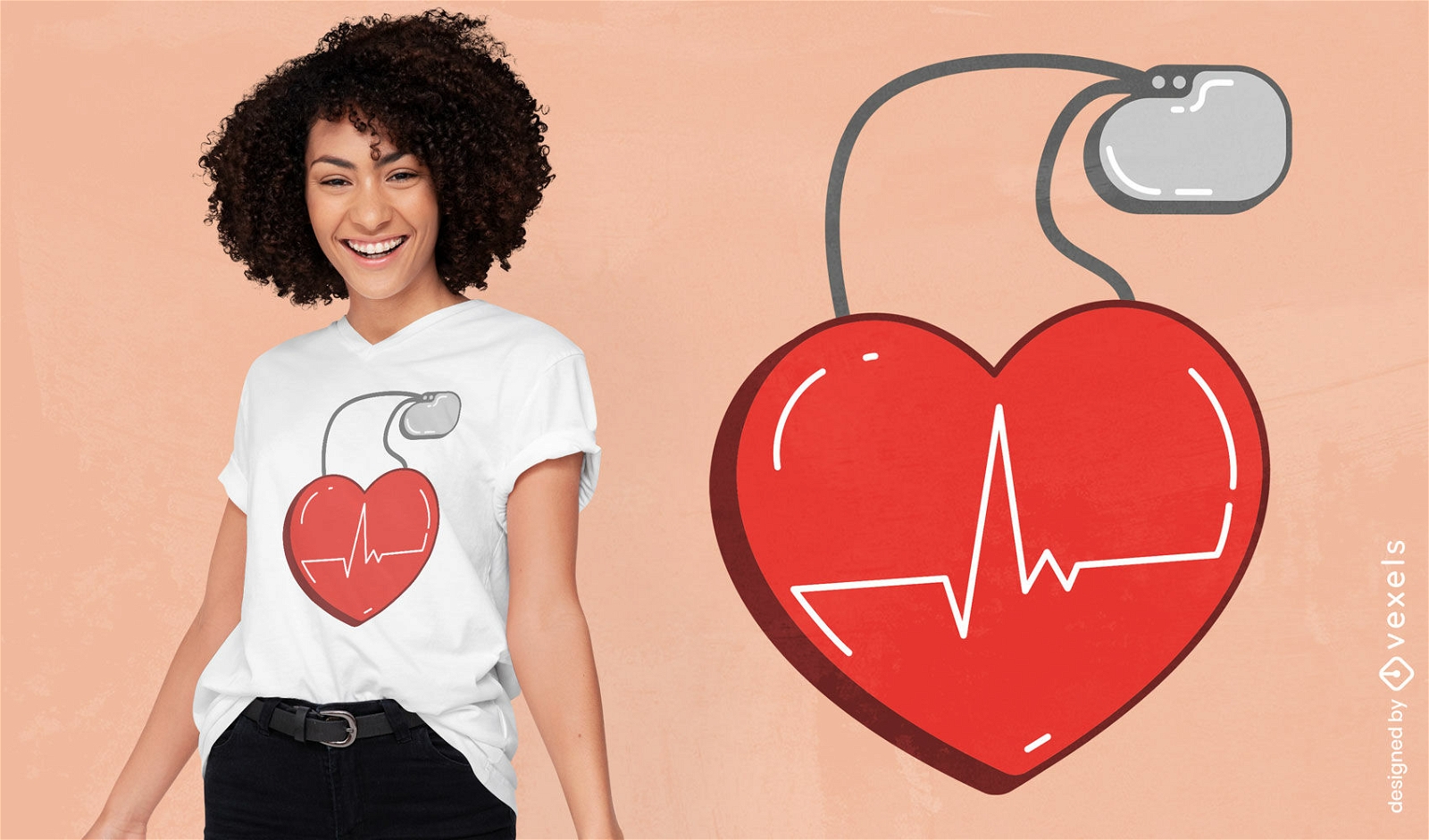 Design de camiseta médica para batimentos cardíacos