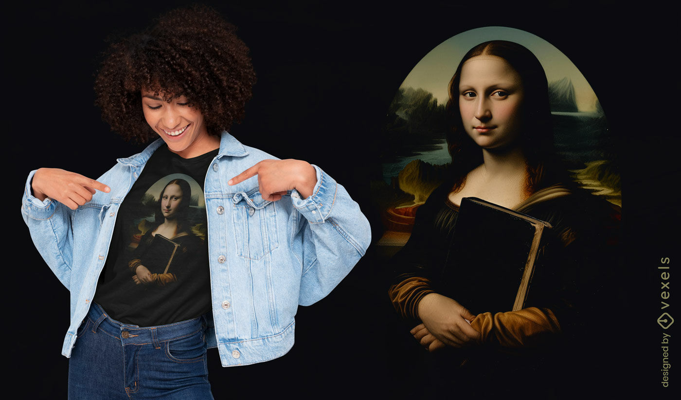 Design icônico de camiseta da Mona Lisa