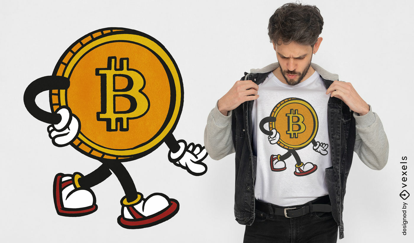 Diseño de camiseta de mascota de criptomonedas.