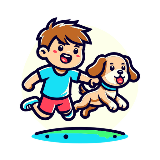 Ilustração de menino e cachorro brincalhão Desenho PNG