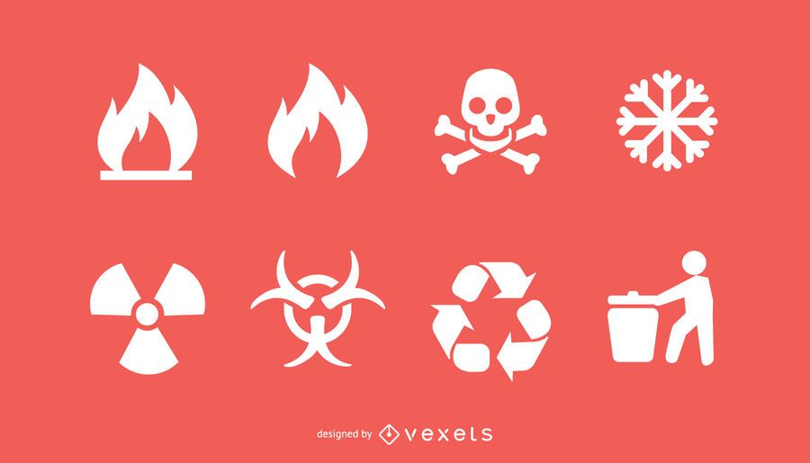 Bio Hazard and recycle icon set Bio Hazard and recycle icon set