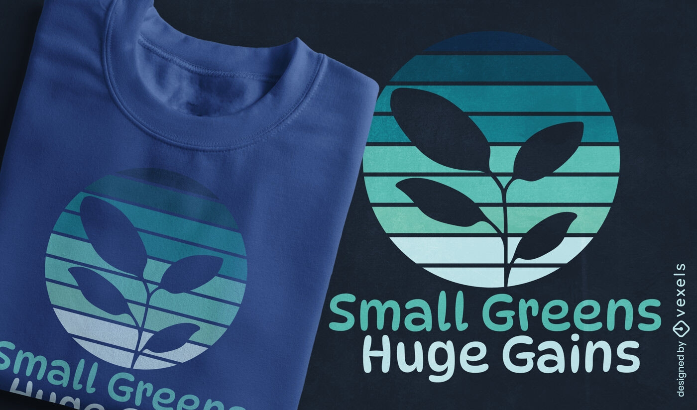 Diseño de camiseta de hojas ecológicas.