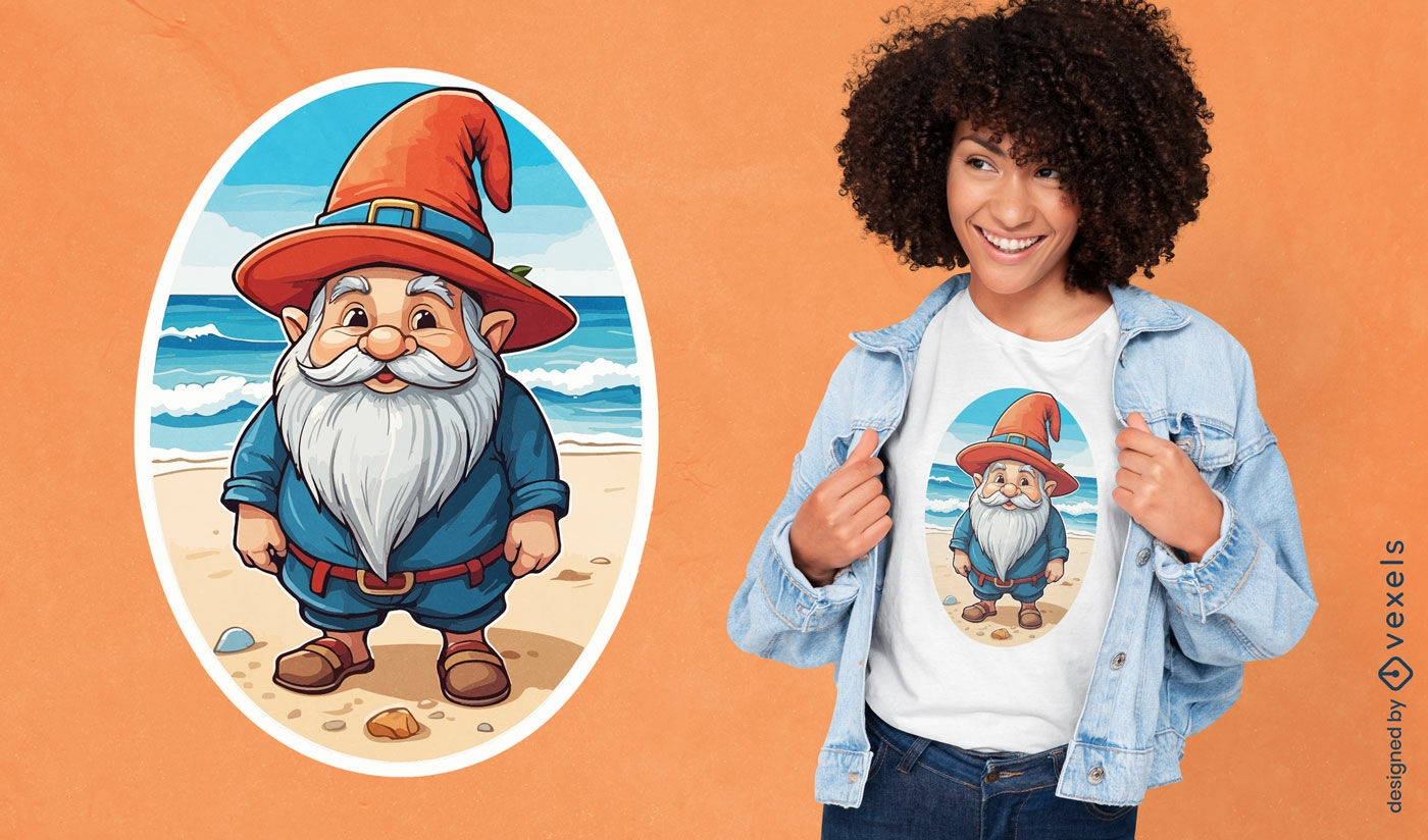 Beach gnome t-shirt design