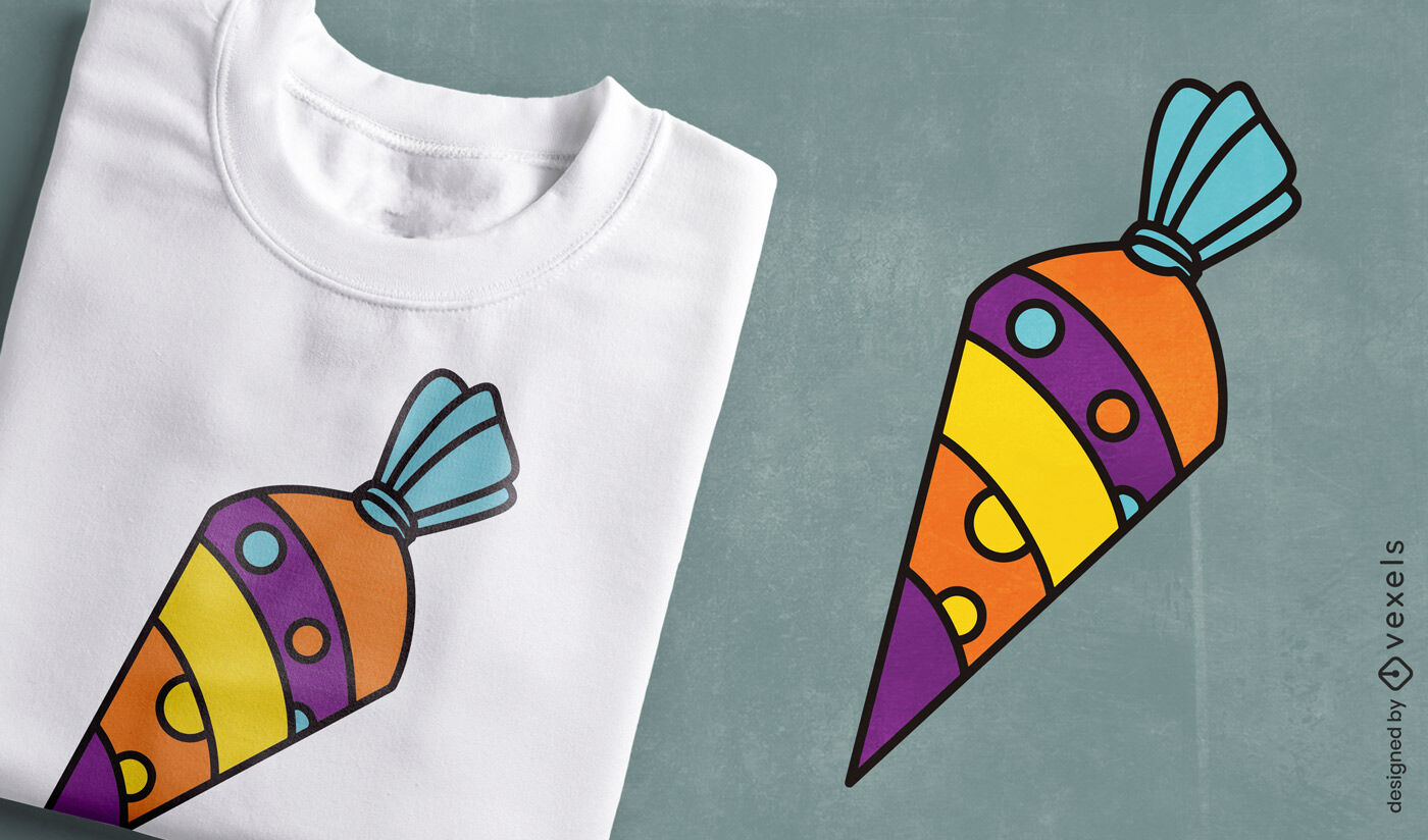 Buntes Zuckertüten-T-Shirt-Design