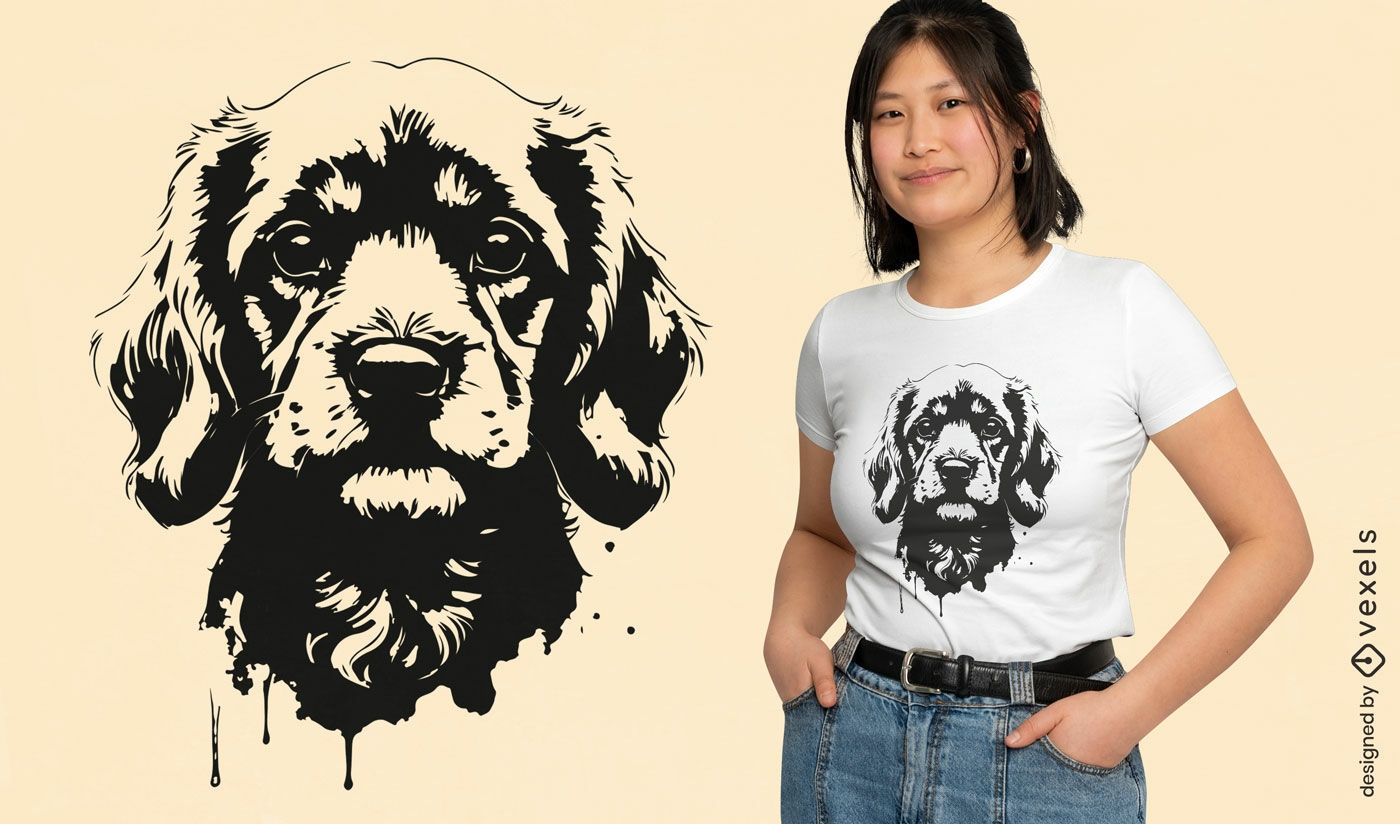 Diseño de camiseta de retrato canino.