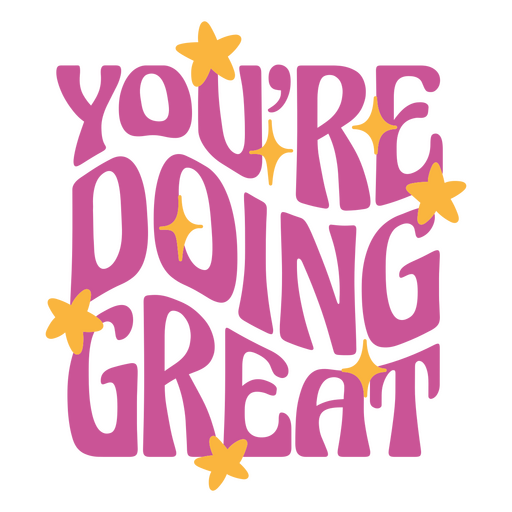 Motivational text design with stars PNG Design