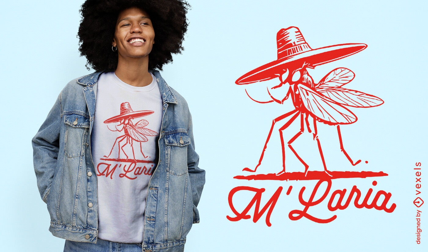 Design de camiseta do mosquito M&#39;laria