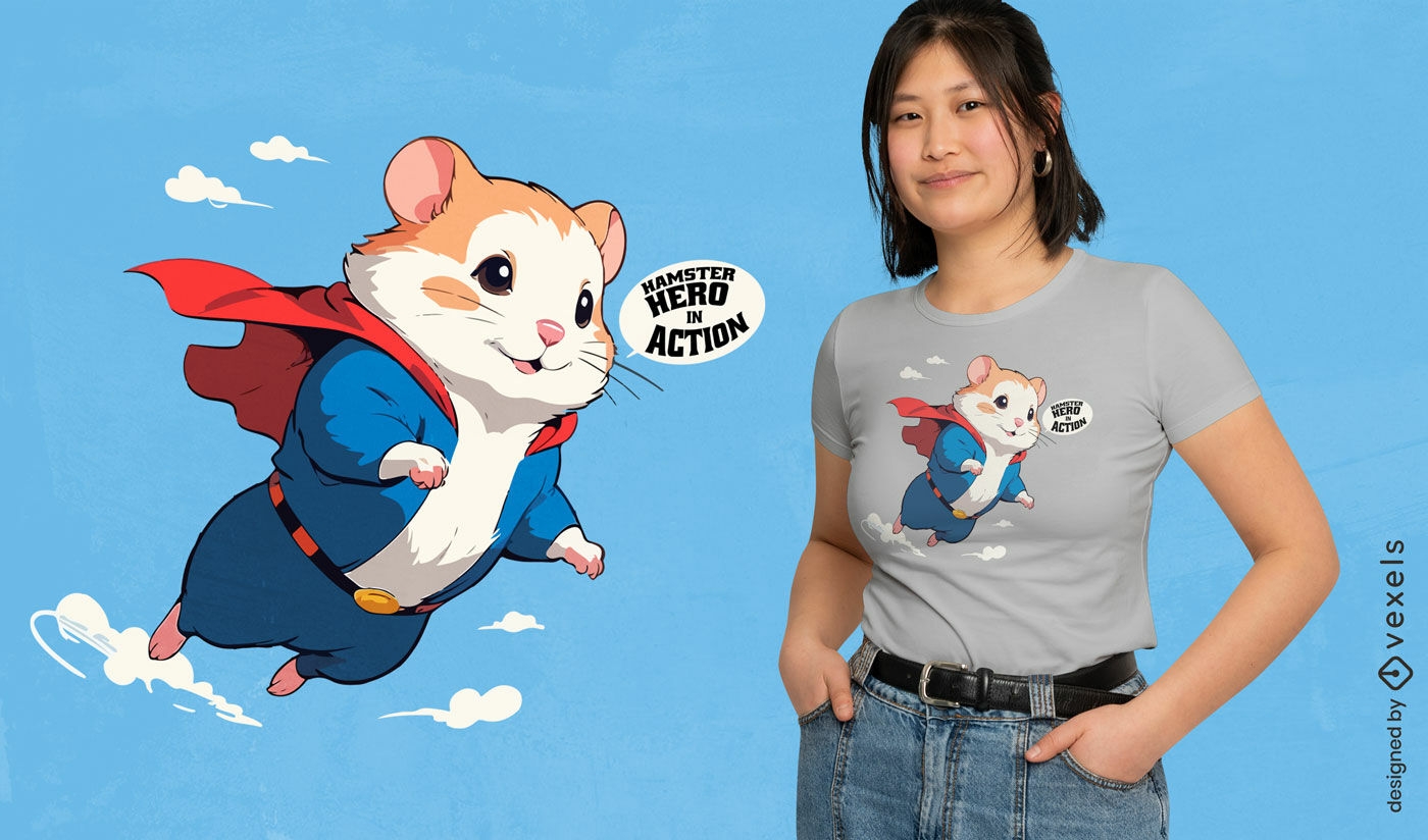 Design de camiseta para hamster super-her?i