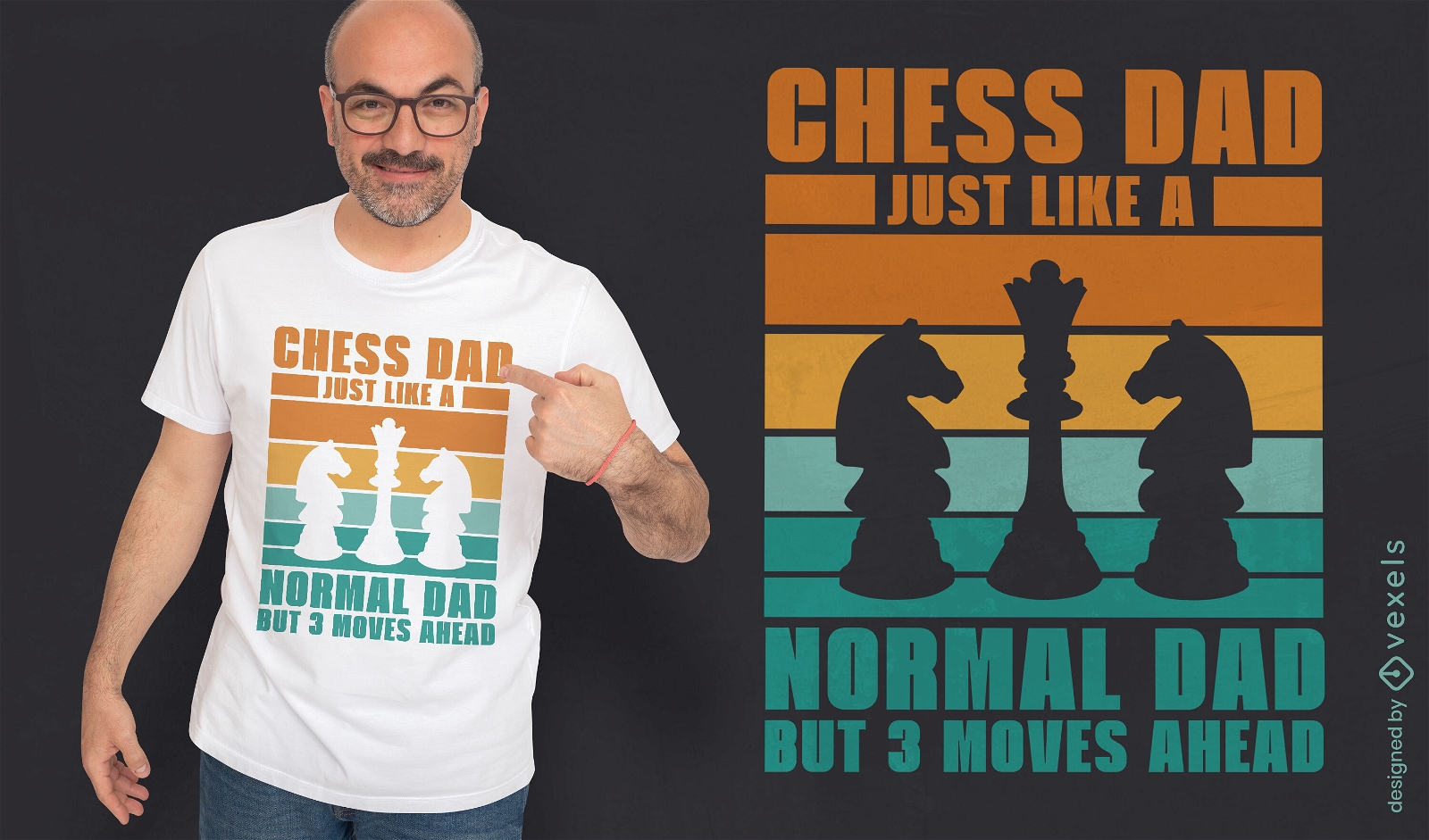 Diseño de camiseta de papá de ajedrez.