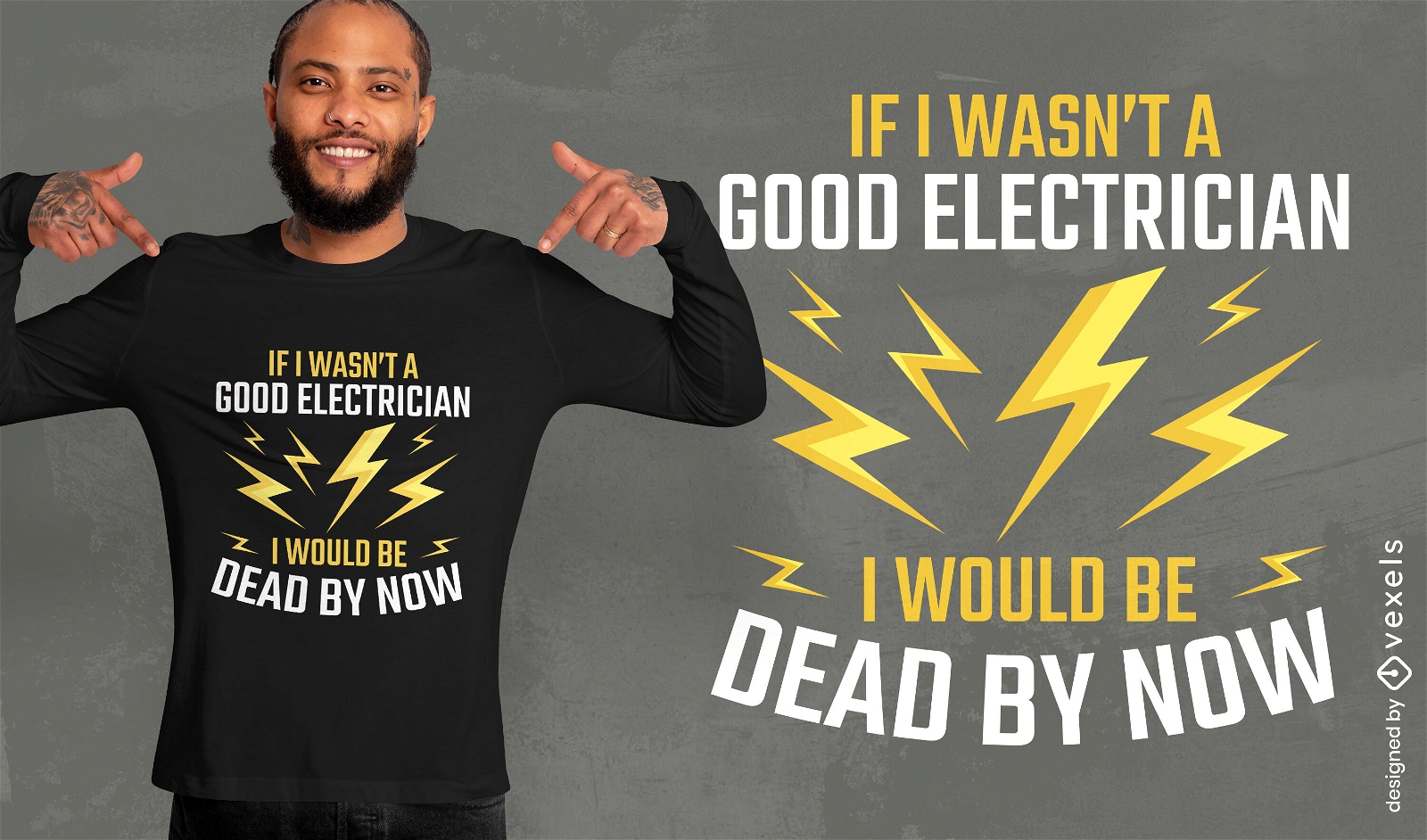 Bom design de camiseta para eletricista