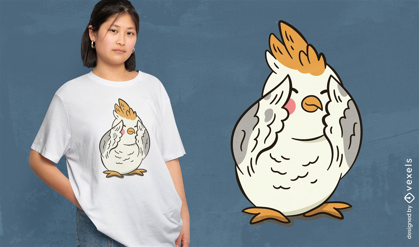 Diseño de camiseta de pájaro peekaboo de dibujos animados.
