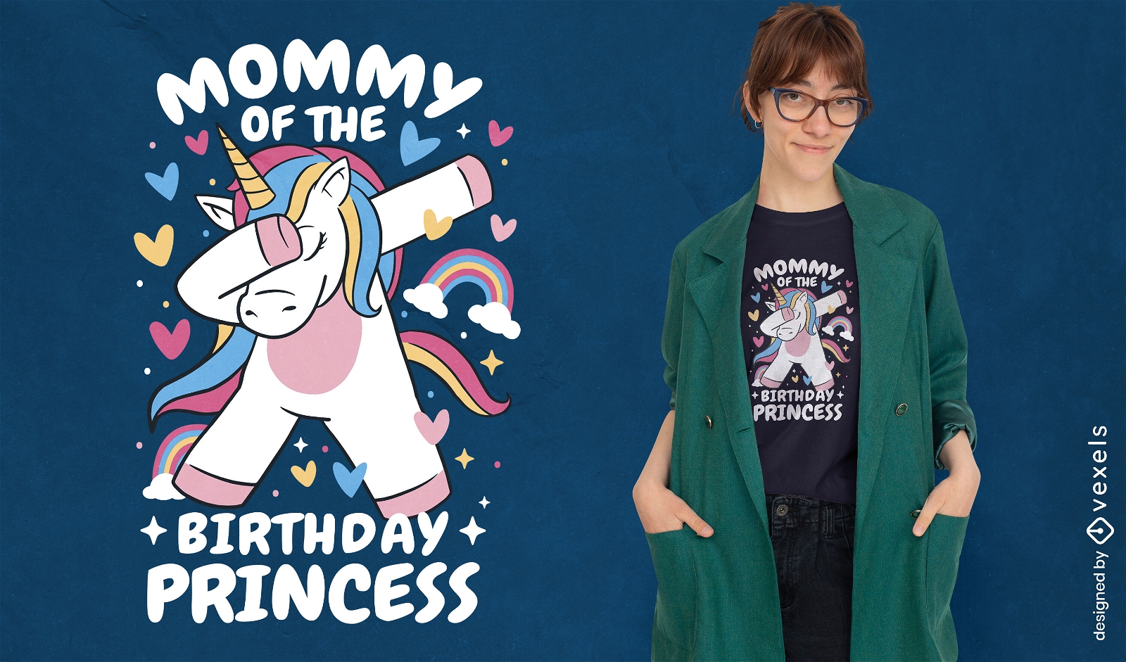 Funny birthday princess unicorn t-shirt design