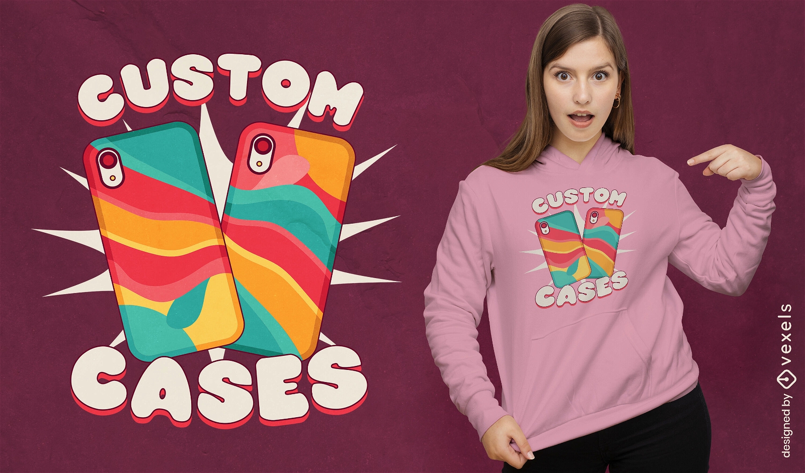 Custom cases t-shirt design
