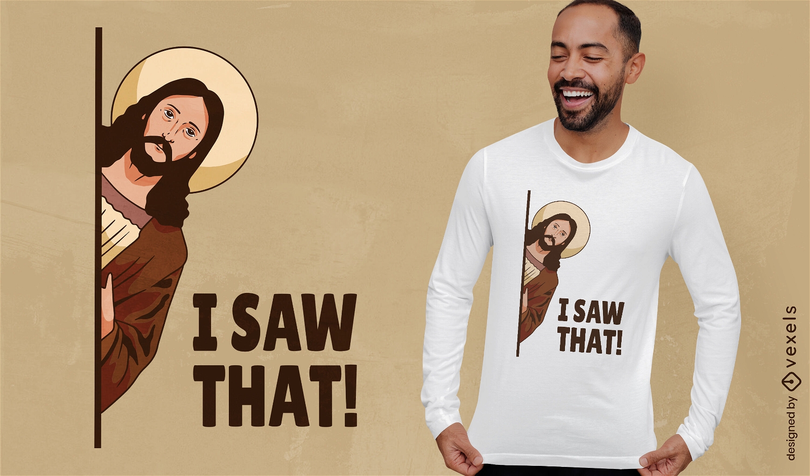 Diseño de camiseta de Jesús mirándote.