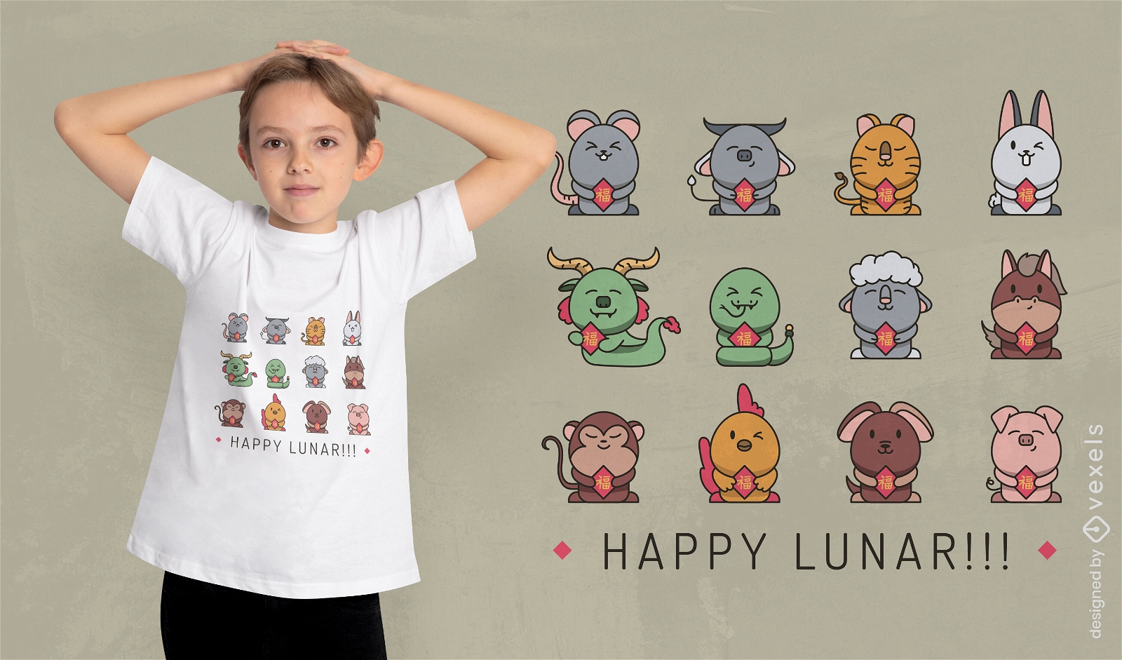 Diseño de camiseta feliz zodiaco lunar.