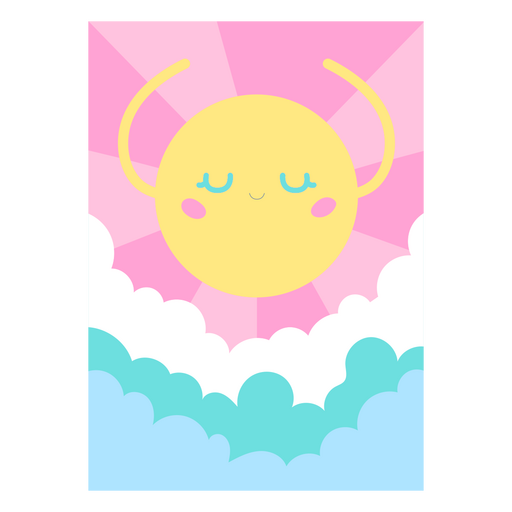 Desenho de sol bonito dos desenhos animados em fundo rosa Desenho PNG