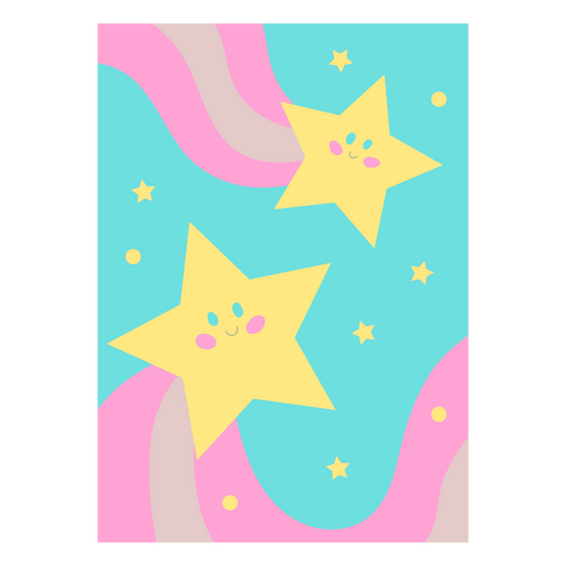 Design de cartão estrelado fofo Desenho PNG