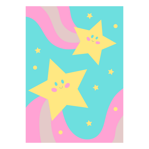 Lindo diseño de tarjeta estrellada Diseño PNG