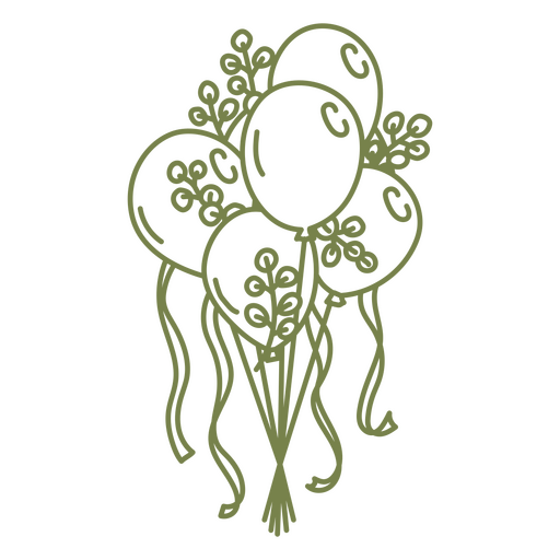 Ilustración de ramo de globos caprichoso Diseño PNG