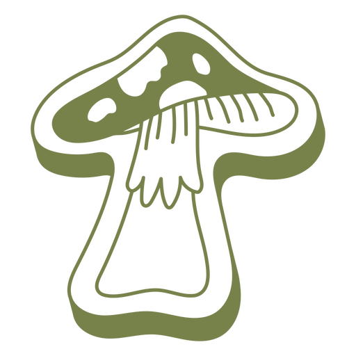 Stilisiertes grünes Pilz-Grafikdesign für Bekleidung PNG-Design