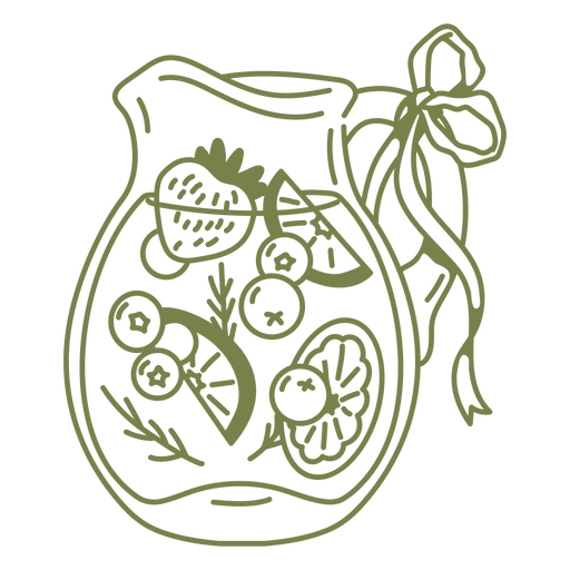 Ilustração de jarra de frutas refrescante Desenho PNG