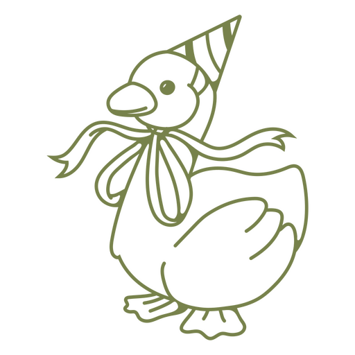 Pato fofo com feno de aniversário Desenho PNG