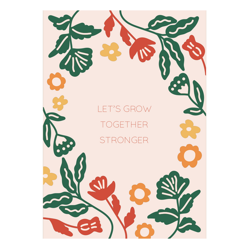 Diseño de cartel motivacional floral con temática de crecimiento. Diseño PNG