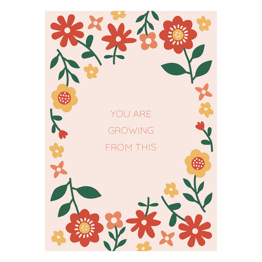 Inspirierendes Kunstdruckdesign mit Blumenzitat PNG-Design