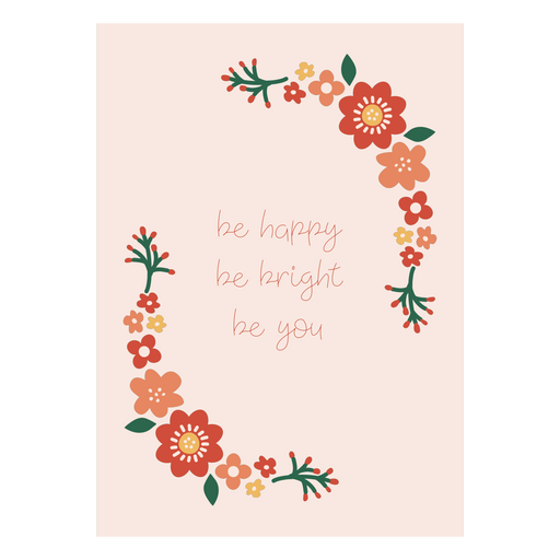 Floral motivational quote poster PNG Design