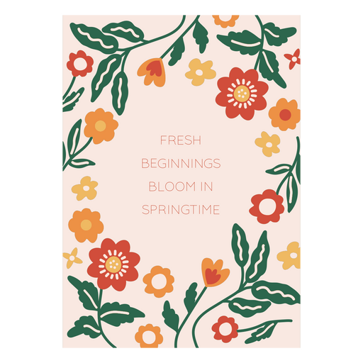 Floral springtime quote poster design PNG Design