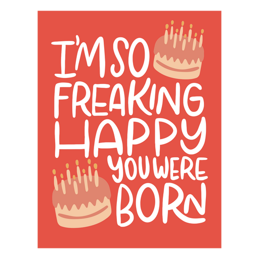 Design de cartão de feliz aniversário com bolo e velas Desenho PNG