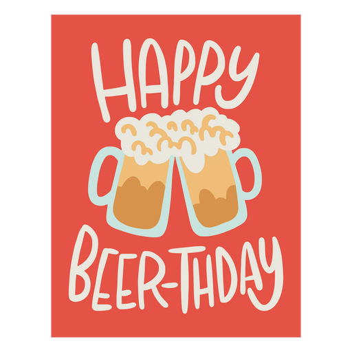 Happy beer-thday card design PNG Design
