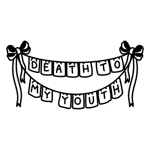 Design de banner "Morte caprichosa para minha juventude" Desenho PNG
