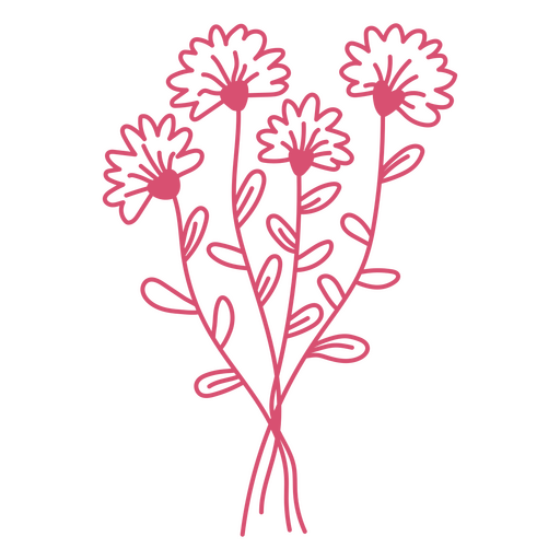 Design de buquê floral lúdico Desenho PNG