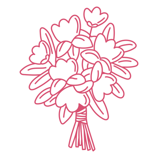 Ilustração elegante de buquê de flores Desenho PNG