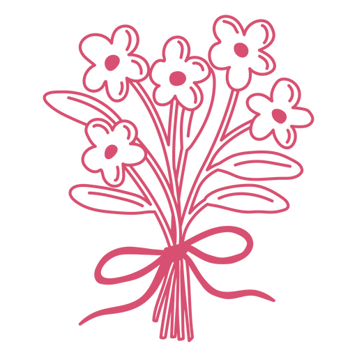 Tra?o cheio de buquê de flores rosa Desenho PNG