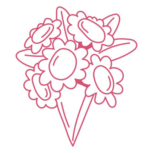 Ilustração divertida de buquê de flores Desenho PNG
