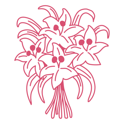 Bold pink lily bouquet illustration for t-shirt design PNG Design