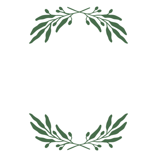 Simple green leaf decorative border design PNG Design