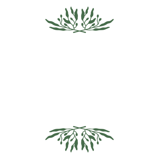 Design elegante de borda de folha botânica Desenho PNG