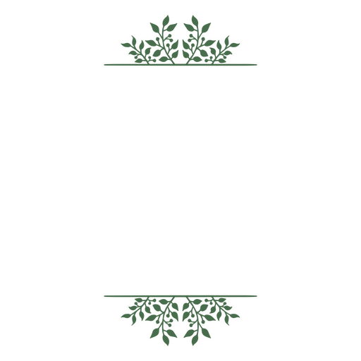 Delicado diseño de marco de hojas para productos de papelería. Diseño PNG