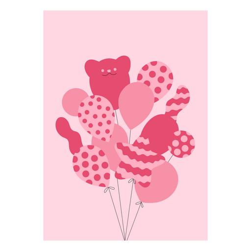 Cute pink balloon design PNG Design