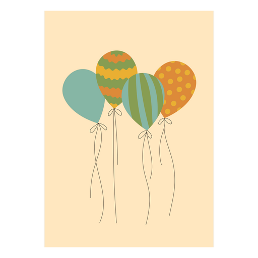 Colorful floating balloons  PNG Design