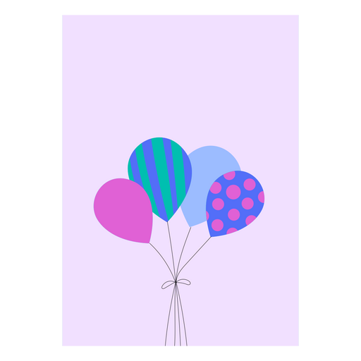 Playful balloon illustration with colorful patterns PNG Design