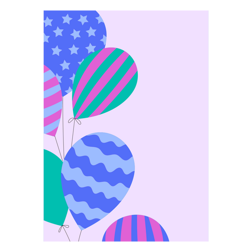 Ilustración de globos lúdicos para celebraciones. Diseño PNG