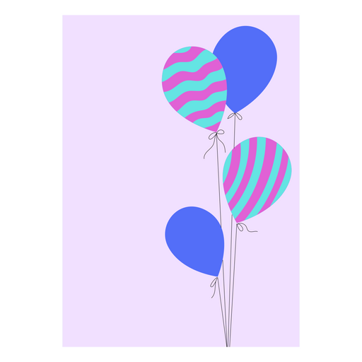Ilustração divertida de balões com cores vibrantes Desenho PNG