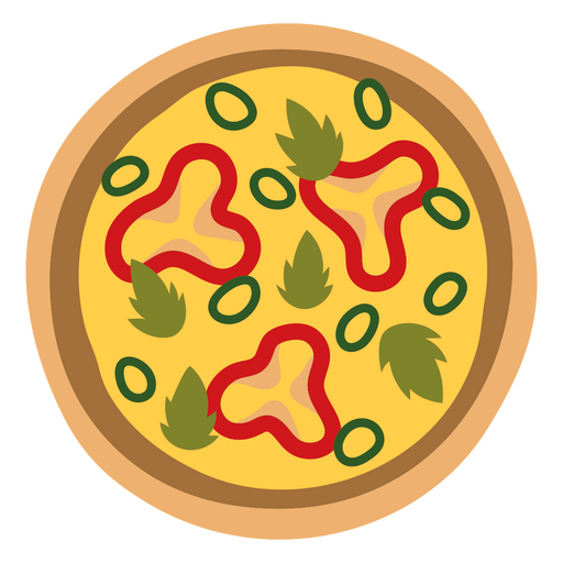 Pizza with peppers and spinach PNG Design