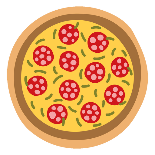 Pizza with red tomatoes design PNG Design