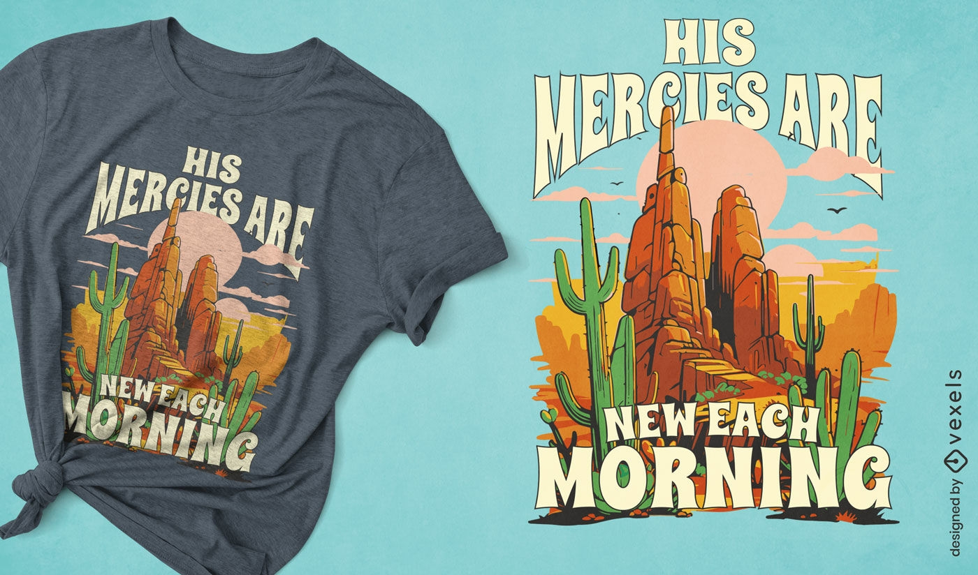 T-Shirt-Design mit Zitat aus westlicher Landschaft